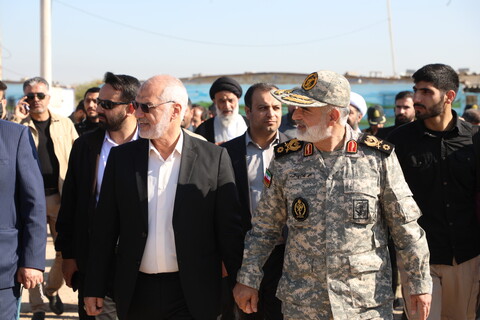 رژه مشترک بسیج دریایی بین ایران و عراق در اروند خوزستان