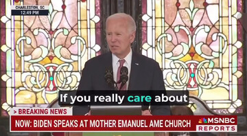 فیلم | قطع سخنان رئیس جمهور آمریکا در حمایت از غزه