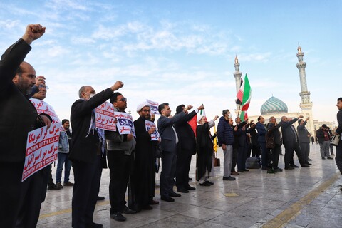 تصاویر/تجمع جمعی از حقوقدانان انقلابی قم در محکومیت جنایات رژیم صهیونسیتی