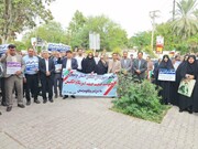 تصاویر/ تجمع اعتراضی حقوقدانان بوشهری در پی جنایات رژیم صهیونیستی