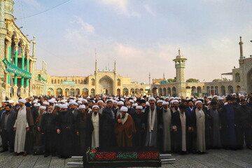 تصاویر/ مراسم تشییع آیت الله احمد امین شیرازی در قم
