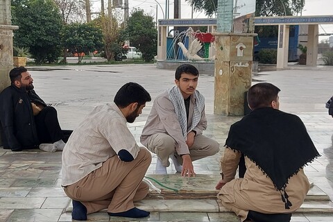 تصاویر/ بازدید طلاب استان آذربایجان شرقی از یادمان شهدای اندیمشک