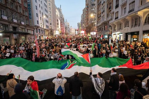 تظاهرات در اسپانیا در حمایت از غزه