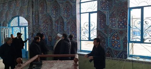 تصاویر/ بازدید امام جمعه و فرماندار میاندوآب از روند بازسازی مسجد حرّ این شهرستان