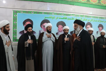 تصاویر/ حضور نماینده ولی فقیه در خوزستان در جمع اساتید و طلاب مدرسه علمیه جزایریه شوشتر