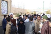 تصاویر/ اعزام بیش از ۱۳۰ نفر از اساتید و طلاب حوزه علمیه حضرت ولی عصر (عج) بناب به مناطق عملیاتی جنوب کشور