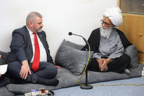 آیت اللہ العظمی حافظ بشیر نجفی سے مرکزی دفتر میں یورپی یونین کے بغداد میں سفیر کی ملاقات؛