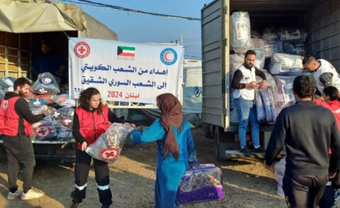 مساعدت هلال احمر کویت به خانواده‌های لبنانی و پناهندگان سوری