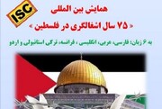Int’l Conference "75 Years of Occupation in Palestine" To Be Held