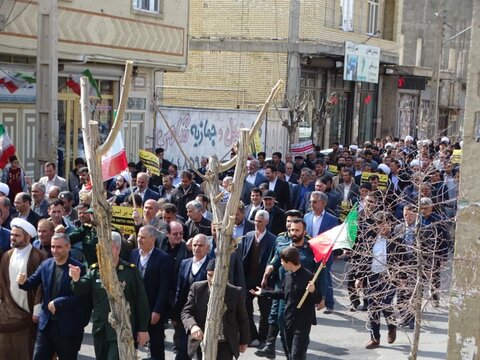 تصاویر/ راهپیمایی مردم شهرستان چهاربرج در حمایت از مردم فلسطین و غزه