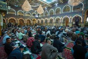 تصاویر/ حرم حضرت عباس علیہ السلام میں قرآن خوانی کا منظر