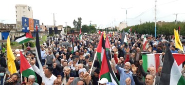 راهپیمایی حمایت از زنان و کودکان مظلوم غزه در اهواز + عکس