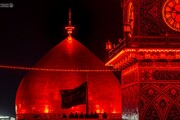 تصاویر/ نجف اشرف حرم امام امیر المومنین (ع) پر سیاہ پرچم نصب