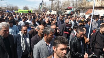 فیلم| همگامی مردم آلنی با مشگین‌شهری‌ها در طوفان آزادی قدس