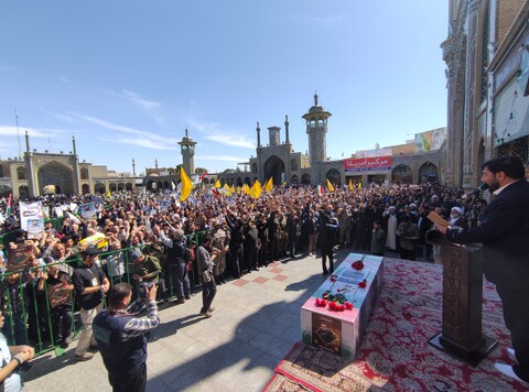 تصاویری از آغاز مراسم راهپیمایی روز قدس در قم
