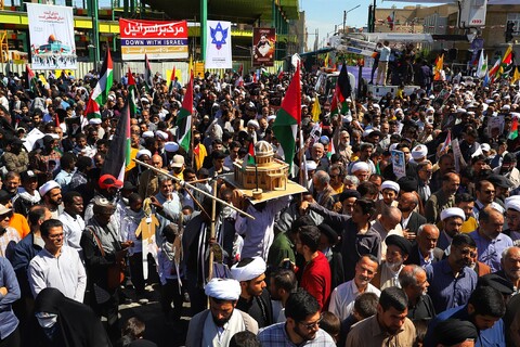 تصاویر/ شکوه حضور مردم انقلابی قم در حمایت از مردم فلسطین