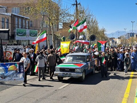 تصاویر/ برگزاری راهپیمایی روز جهانی قدس در شهرستان کامیاران