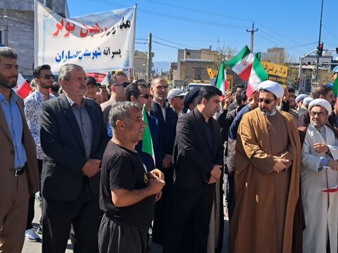 تصاویر/ برگزاری راهپیمایی روز جهانی قدس در شهرستان کامیاران