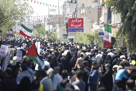 شکوه حضور مردم انقلابی قم در حمایت از مردم فلسطین-۶