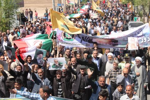 حضور پر شور مردم شهید پرور آران وبیدگل در راهپیمایی استکبار ستیز روز قدس