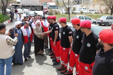 تصاویر/ حضور امام‌جمعه کرمانشاه در جمع امدادگران جمعیت هلال احمر