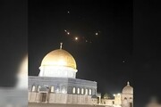مسجد الاقصی کے اوپر سے گزرتے ہوئے ایران کے میزائل+ویڈیو