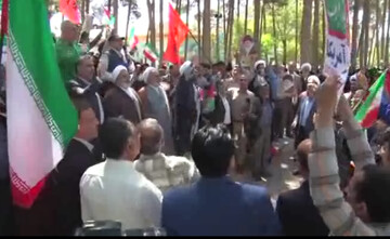 فیلم | تجمع مردم میبد در حمایت از سپاه پاسداران