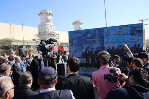 تصاویر/ آیین بهره برداری طرح توسعه نیروگاه برق سمنان با حضور رئیس جمهور
