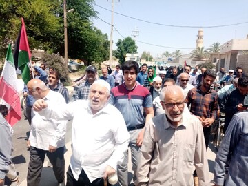 تصاویر/ راهپیمایی مردم آبپخش در حمایت از سیلی سپاه