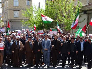 تصاویر/ راهپیمایی مردم چهاربرج در حمایت از عملیات وعدهٔ صادق