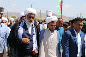 تصاویر/ راهپیمایی مردم بشاگرد در حمایت از عملیات وعده صادق