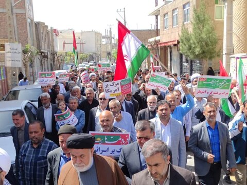 تصاویر/ راهپیمایی مردم چهاربرج در حمایت از عملیات وعدهٔ صادق