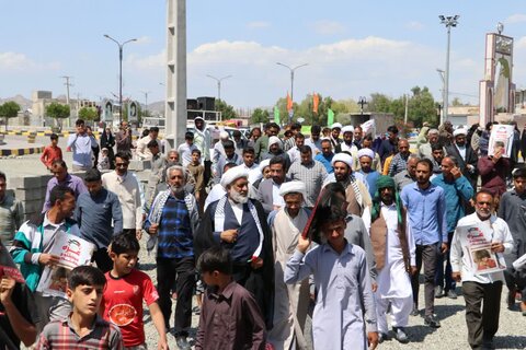تصاویر/ راهپیمایی مردم بشاگرد در حمایت از عملیات وعده صادق