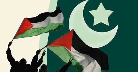 پرچم پاکستان + فلسطین