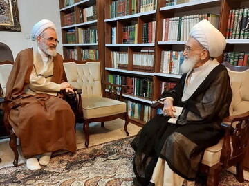دیدار آیت‌الله اعرافی با آیت‌الله العظمی نوری همدانی + عکس