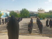 تصاویر/ حضور مدیر مدرسه علمیه صدیقه طاهره (س) غرق آباد در دبیرستان الزهرا جهت تبلیغ حوزه