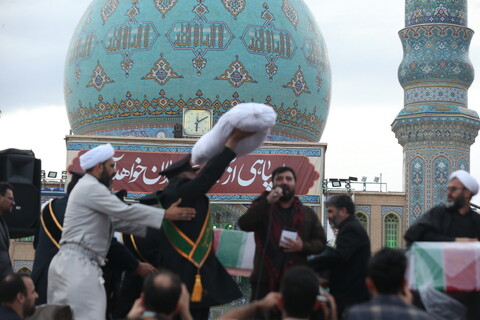 تصاویر / مراسم تشییع پیکر مطهر ۲ شهید گمنام در مسجد مقدس جمکران