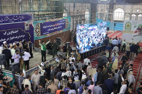 اجتماع بزرگ مردم شریف اهواز در حمایت از عفاف و حجاب و مجریان طرح نور