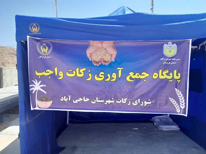 برپایی پایگاه‌های جمع آوری زکات واجب گندم در شهرستان حاجی آباد