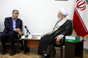 تصاویر/ دیدار رئیس سازمان انرژی اتمی با آیت الله اعرافی