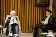ईरानी राष्ट्रपति की हज़रत अयातुल्लाहिल उज़मा नूरी हमदानी से मुलाकात / फोटो