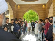 تصاویر/ حضور دانش آموزان مدرسه نمونه احرار در مدرسه علمیه امام صادق (ع) قروه