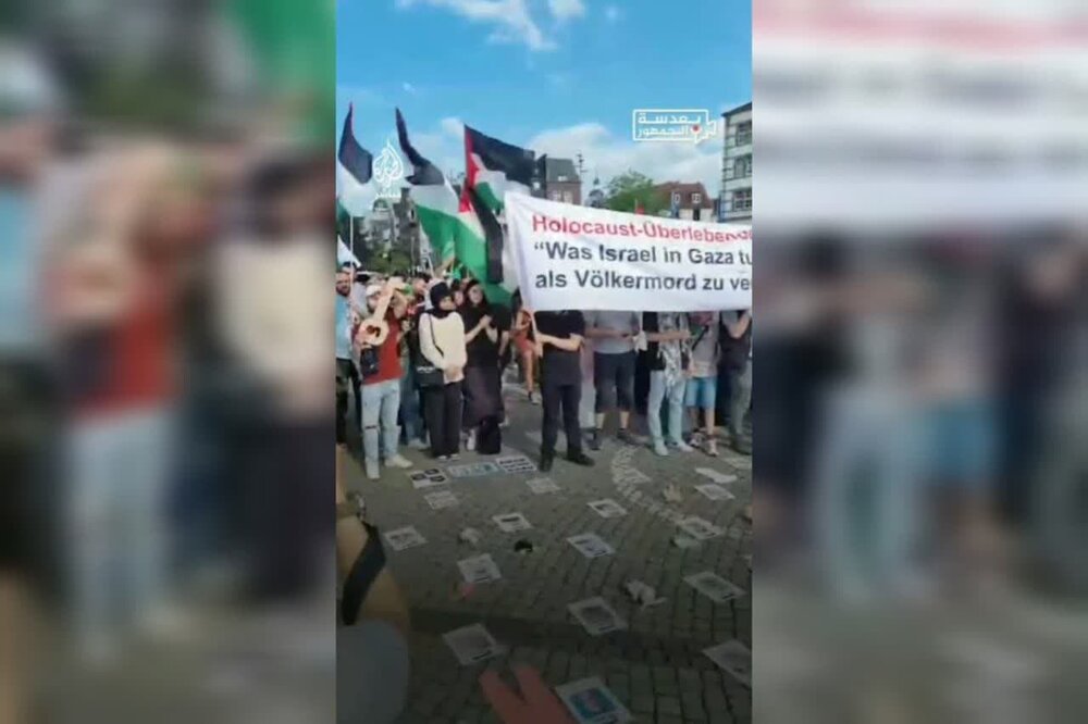 فیلم | تظاهرات در شهر دوسلدورف آلمان در حمایت از غزه