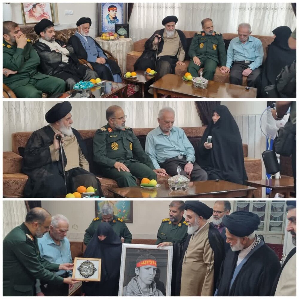 دیدار جمعی از مسئولان با خانواده شهید شاخص سال ۱۴۰۳ بسیج قم