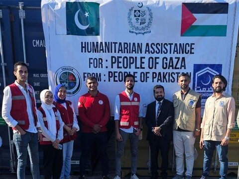 ارسال محموله کمک به مردم غزه توسط پاکستان