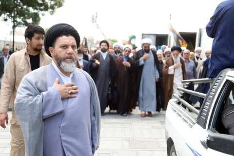 تصاویر / دسته عزاداری روحانیون همدانی در پی شهادت رئیس جمهور