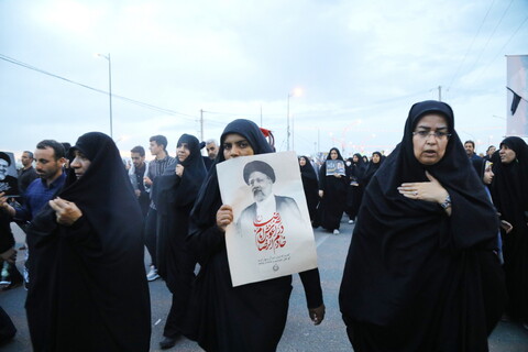 مشاهد من تشييع الشهيد رئيسي ومرافقيه في مدينة قم