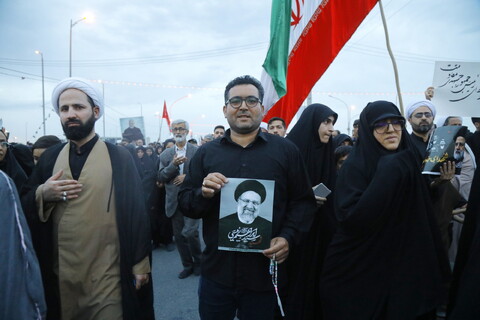 مشاهد من تشييع الشهيد رئيسي ومرافقيه في مدينة قم