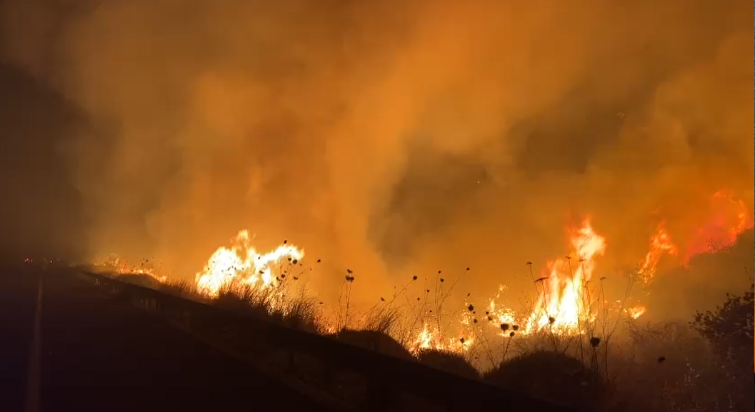 حزب اللہ کے حملوں کے بعد مقبوضہ فلسطین کے شمال میں زبردست آگ