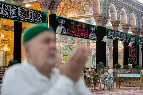 مرقد الإمام الحسين (عليه السلام) يتشح بالسواد بمناسبة ذكرى استشهاد الإمام محمد الباقر (عليه السلام)
